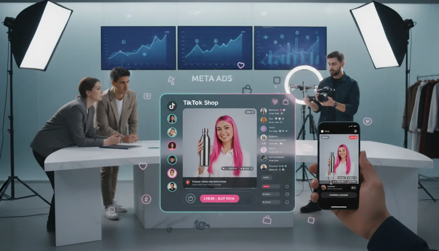 UK DTC brand team using TikTok Shop with creator content and in-app shopping replacing Meta ads