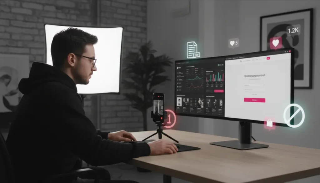 UK creator using TikTok to sell digital products via external website instead of TikTok Shop