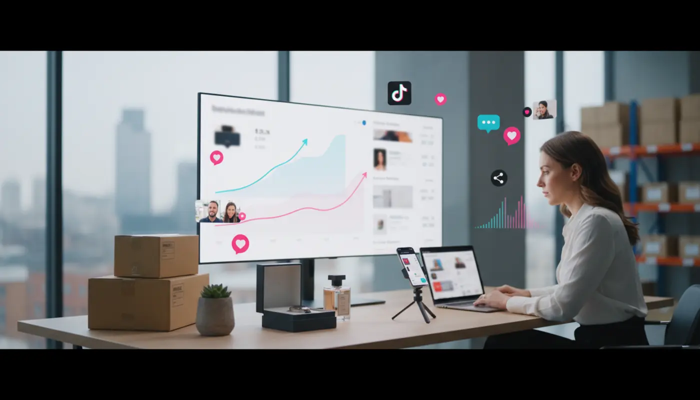 TikTok Shop management dashboard for a UK ecommerce seller boosting online sales